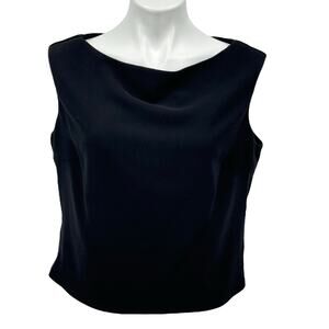 Lawrence Kurtz Sleeveless Top Black Evening SZ 12 Women's Closet Staple Back Zip